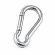 Atlas galvanised steel spring-gate snap hook isolated on a white background