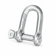 Atlas silver JIS-type D shackle with removable pin isolated on white