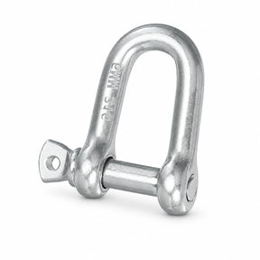 Atlas silver JIS-type D shackle with removable pin isolated on white