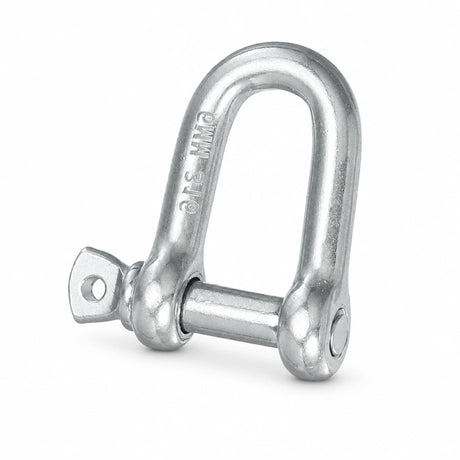 Atlas silver JIS-type D shackle with removable pin isolated on white