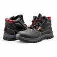Bellota Classic S3 black high-cut safety boot pair with red laces and rugged protective soles