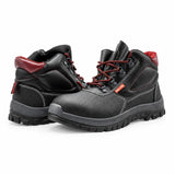 Bellota Classic S3 black high-cut safety boot pair with red laces and rugged protective soles