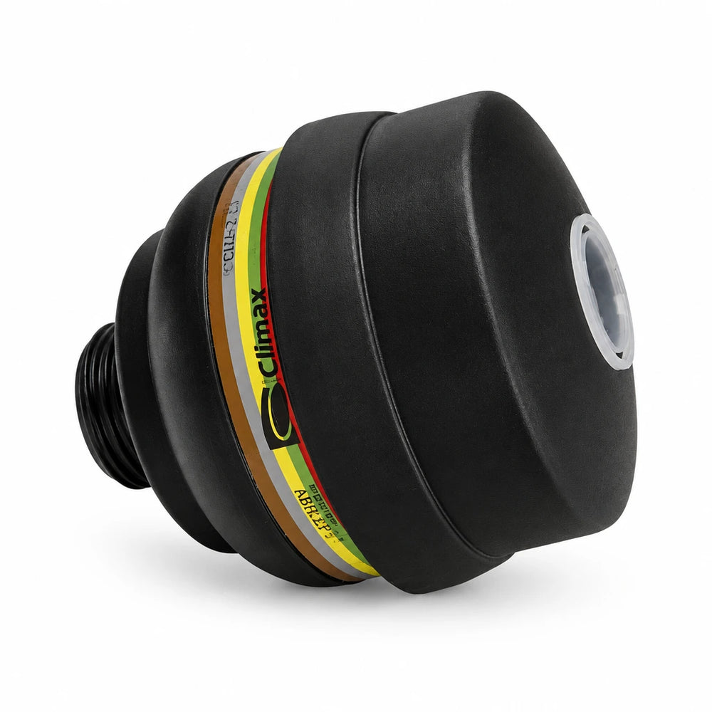 Climax CLI-725 black ABEK2P3 threaded combination filter cartridge on a white background