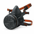 Climax CLI-745-A single-filter half-face respirator with adjustable orange-and-black straps on a white background.