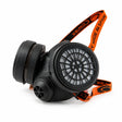 Climax CLI-755-A twin-filter half-face respirator with orange adjustable harness on white background