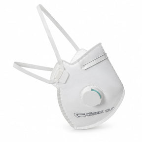 Climax CLI-1710-V-FFP1-NR white valved FFP1 disposable respirator mask on a white background