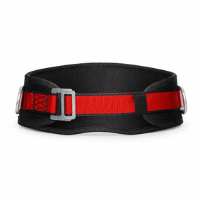 Climax CLI-25-CN black and red work-positioning safety belt with waist support on a white background