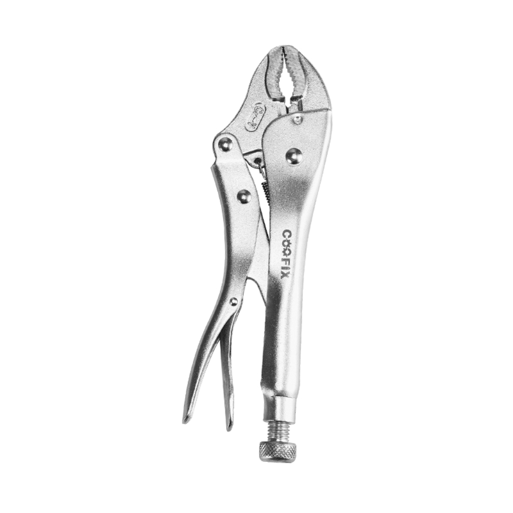 Supply Master Coofix 10" Chrome-Vanadium Curved-Jaw Locking Pliers with Nickel-Plated Finish - 27605
