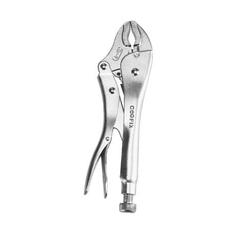Supply Master Coofix 10" Chrome-Vanadium Curved-Jaw Locking Pliers with Nickel-Plated Finish - 27605