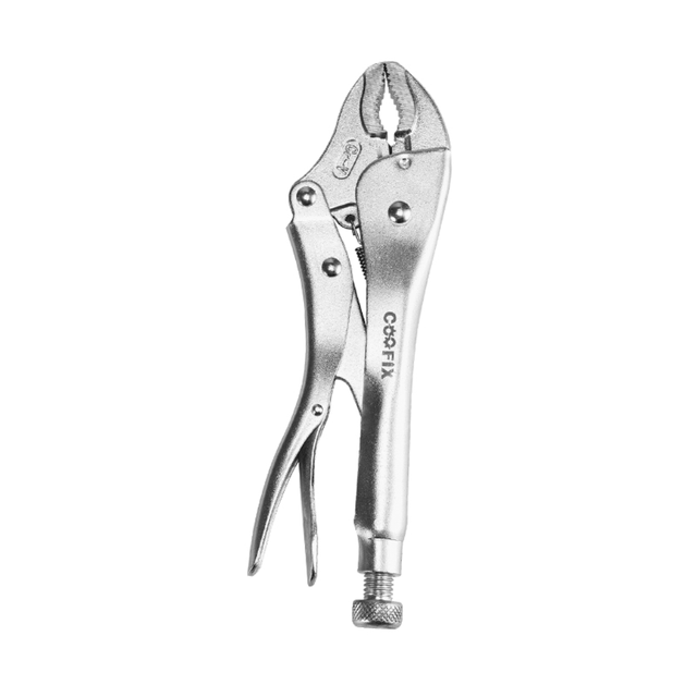 Supply Master Coofix 10" Chrome-Vanadium Curved-Jaw Locking Pliers with Nickel-Plated Finish - 27605