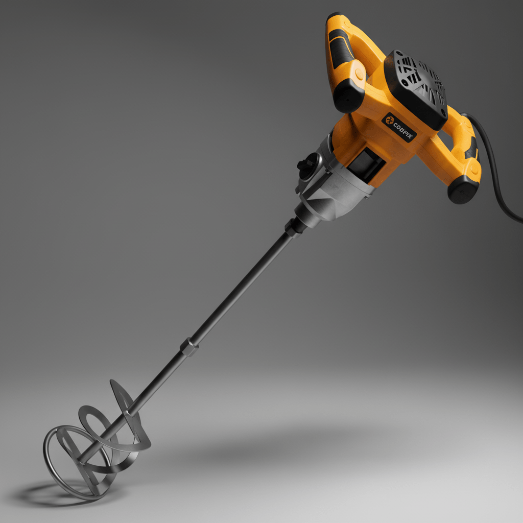 Supply Master Coofix 140mm Electric Paint & Mortar Mixer 1400W with Ergonomic Antifatigue Dual-Handle Grip - 27368