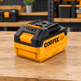 Coofix 4.0 Ah battery pack on a workbench