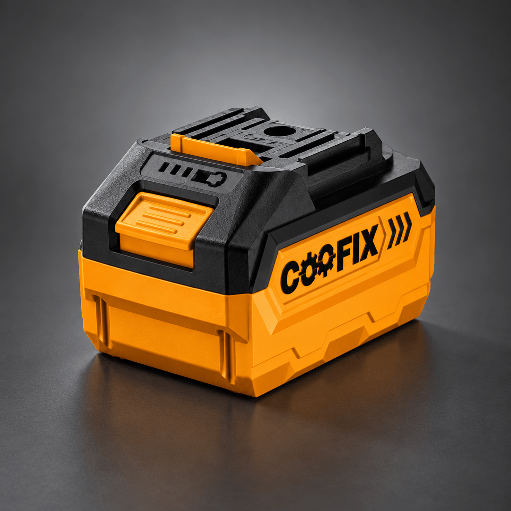 Coofix 4.0 Ah battery pack on a cinematic grey background