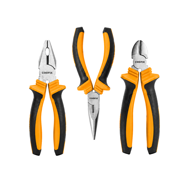 Supply Master Coofix 3-Piece Chrome-Vanadium Pliers Set with Two-Colour Handles - 27811