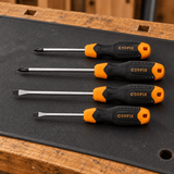 Supply Master Coofix 4-Piece Heavy-Duty Screwdriver Set with Ergonomic Handles - 27505