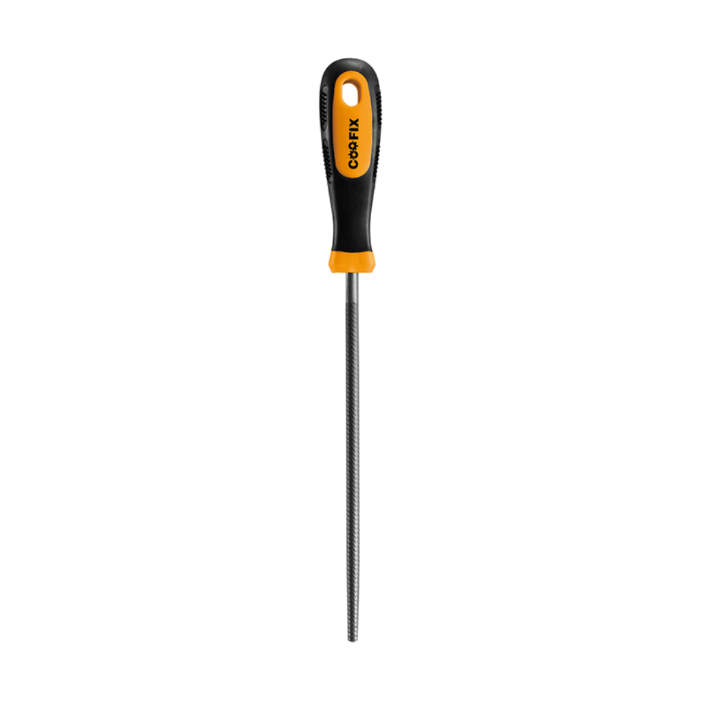 Supply Master Coofix T12 Round Steel File with Two-Colour TPR Handle | 200mm, 250mm & 300mm