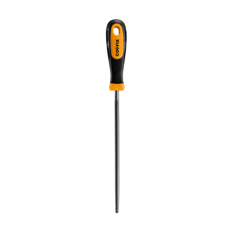Supply Master Coofix T12 Round Steel File with Two-Colour TPR Handle | 200mm, 250mm & 300mm
