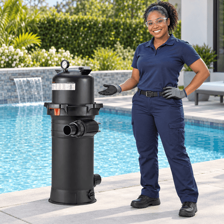 Supply Master Glong Black Single Cartridge Swimming Pool Filter - GL-200S