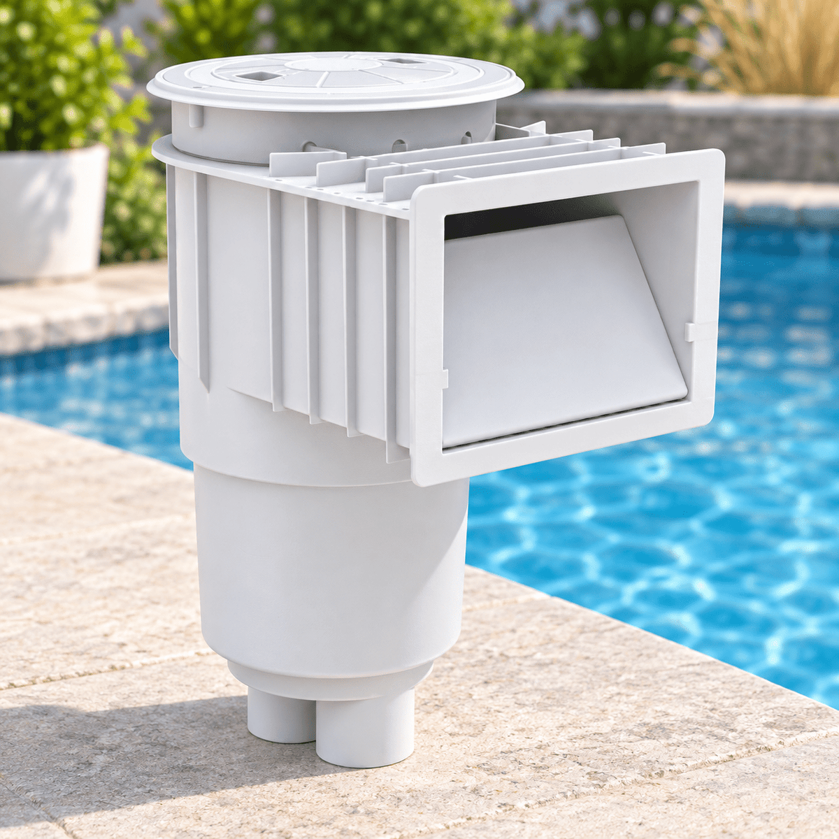 Supply Master Glong White Plastic Swimming Pool Skimmer Assembly - GL00252C