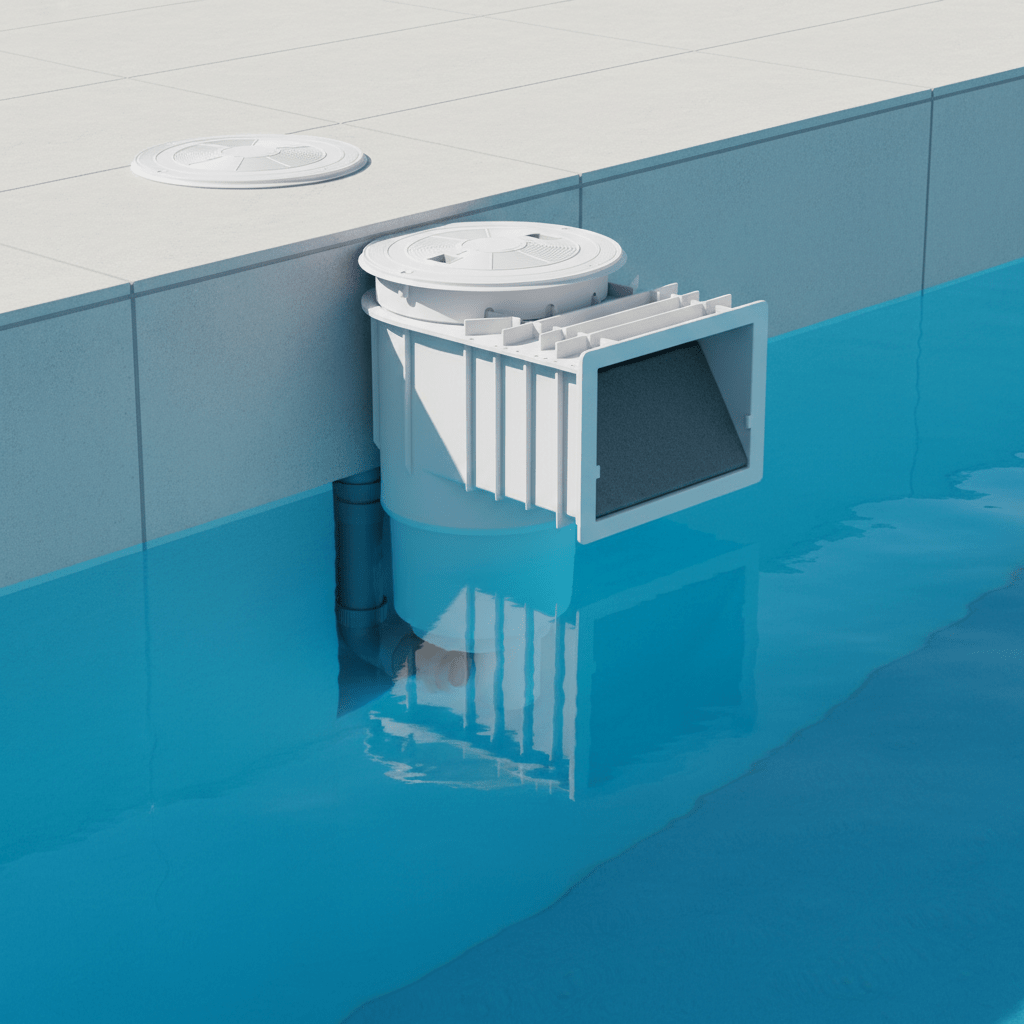 Supply Master Glong White Plastic Swimming Pool Skimmer Assembly - GL00252C