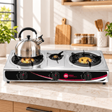 Supply Master H&A 3-Burner Stainless Steel Tabletop Gas Stove - H&A-SG7123