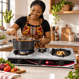 Supply Master H&A 3-Burner Stainless Steel Tabletop Gas Stove - H&A-SG7123
