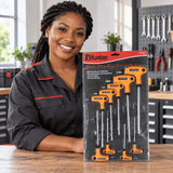 Supply Master Hunter 9-Piece Long Torx Key Set T10–T50 with Orange Handle Grip - TROX-HK9