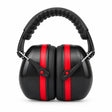 Irona IRO-400-E black and red adjustable over-ear safety earmuff on a white background.