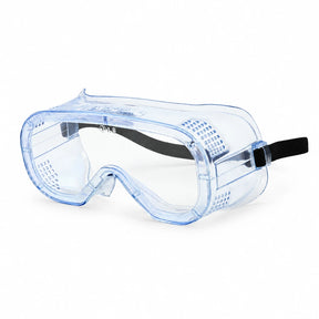 Irona IRO-260-C clear anti-fog safety goggles with adjustable black strap on a white background.
