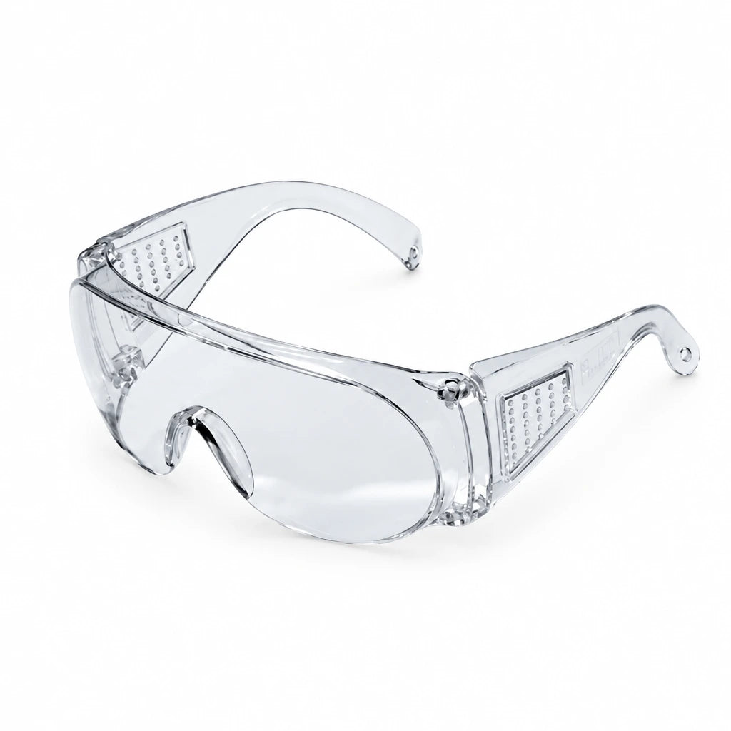Irona IRO-205-C clear-lens wraparound safety goggles on a white background.