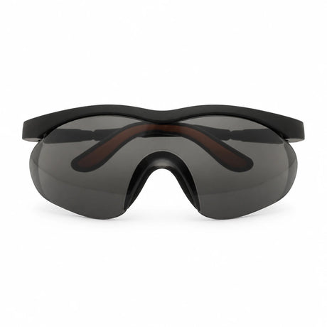 Irona IRO-220-G wraparound safety goggles with dark curved lens on a white background