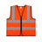 Orange Irona XL high-visibility reflective safety vest with front zipper and grey reflective strips on white background