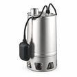 LuckyPro SSV550 stainless steel submersible sewage pump with external float switch on white background