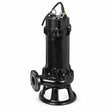 LuckyPro W-CUT-220CT black cast-iron submersible sewage pump with side discharge flange and circular base on white background