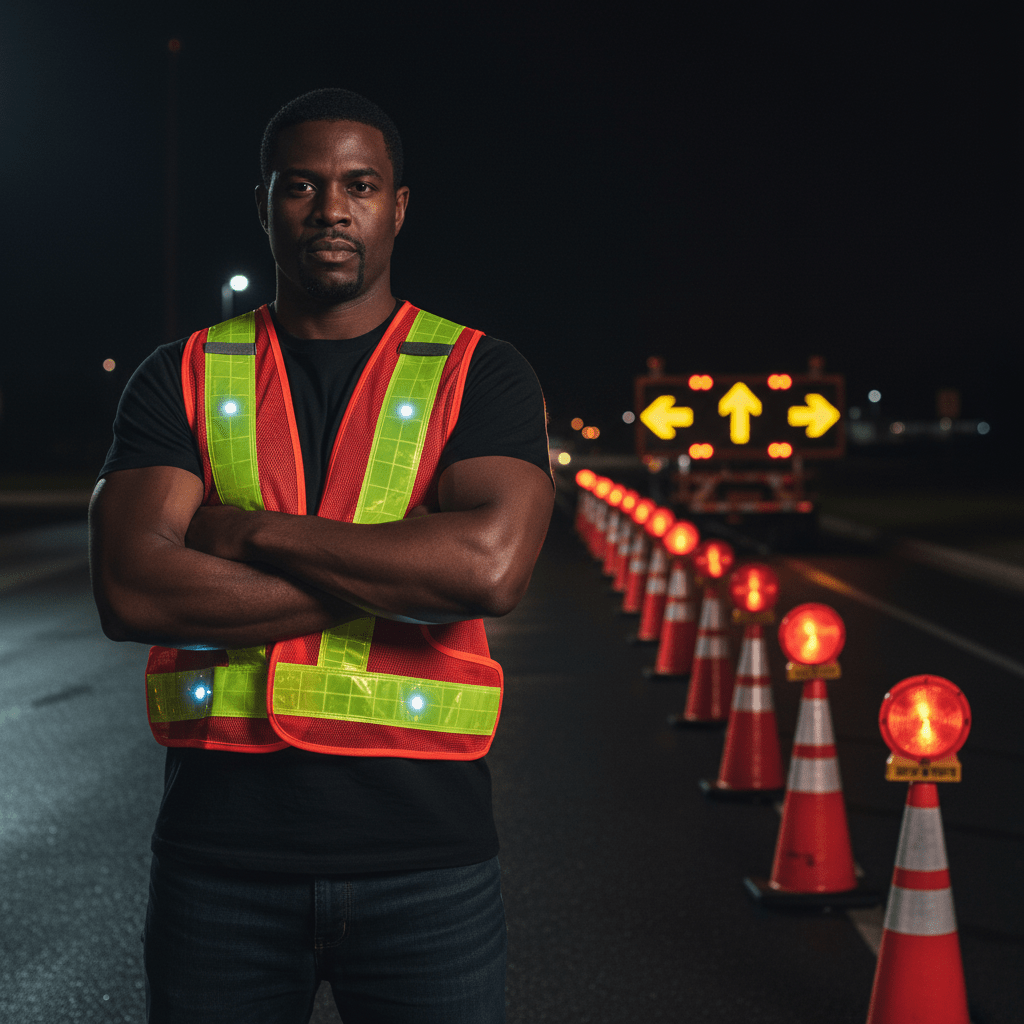 Supply Master Tera 120g Orange LED Reflective Safety Vest - 21072102