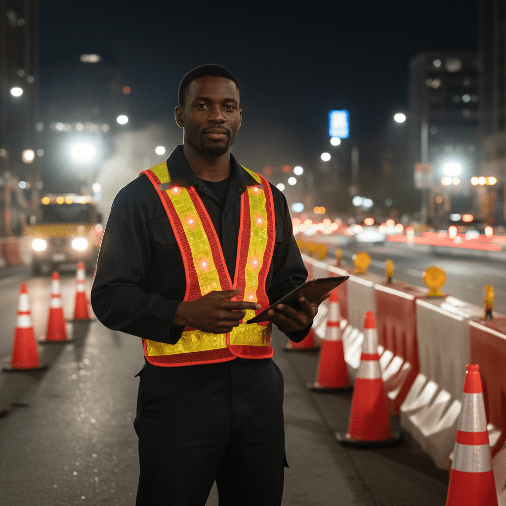 Supply Master Tera 120g Orange LED Reflective Safety Vest - 21072102