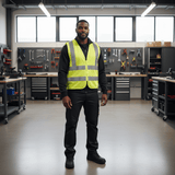 Supply Master Tera 2XL High-Visibility Reflective Safety Vest with Zipper | Yellow & Orange