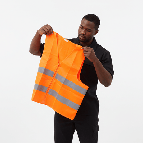 Supply Master Tera 2XL High-Visibility Reflective Safety Vest with Zipper | Yellow & Orange
