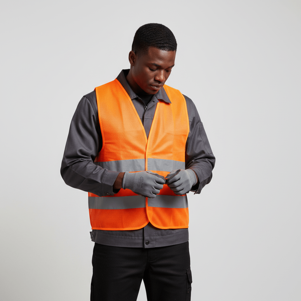 Supply Master Tera 2XL High-Visibility Reflective Safety Vest with Velcro Closure | Yellow & Orange
