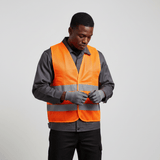 Supply Master Tera 2XL High-Visibility Reflective Safety Vest with Velcro Closure | Yellow & Orange