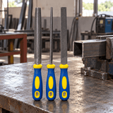 Supply Master Tera 3-Piece 8" Steel File Set with Ergonomic Handles - H250254