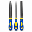 Supply Master Tera 3-Piece 8" Steel File Set with Ergonomic Handles - H250254