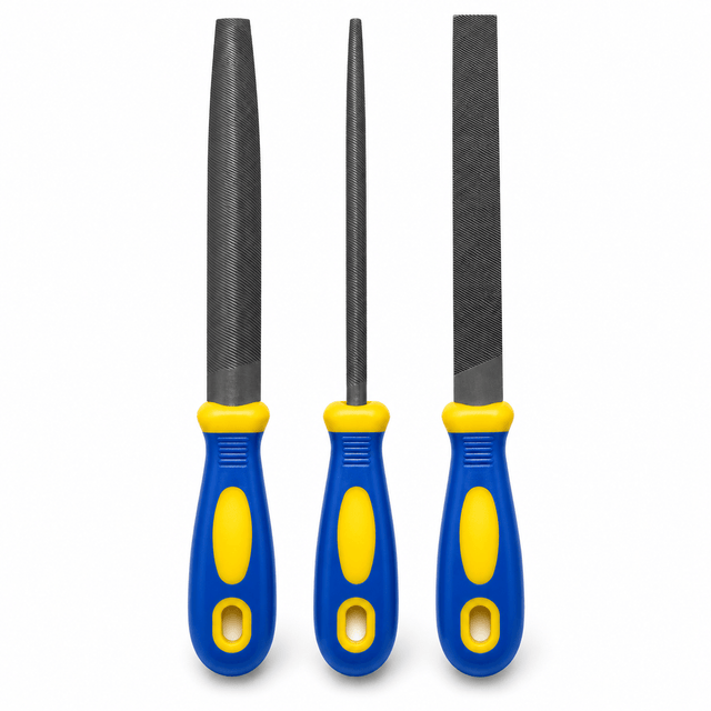 Supply Master Tera 3-Piece 8" Steel File Set with Ergonomic Handles - H250254