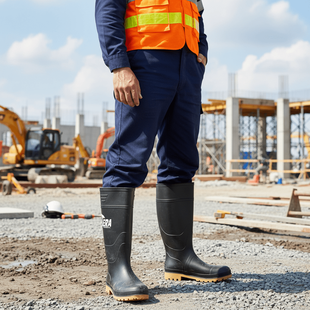 Supply Master Tera Black PVC Wellington Rain Boots | Size 40 - 47
