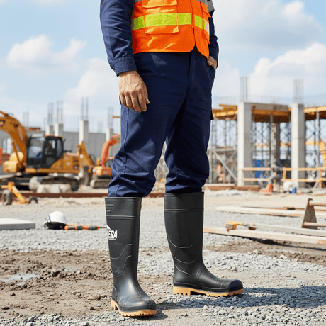 Supply Master Tera Black PVC Wellington Rain Boots | Size 40 - 47