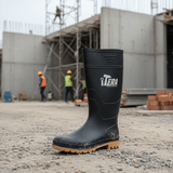 Supply Master Tera Black PVC Wellington Rain Boots | Size 40 - 47