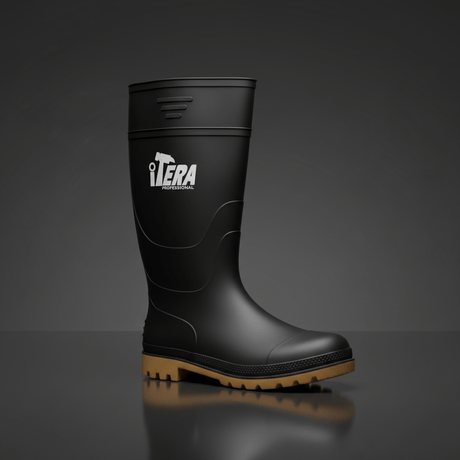Supply Master Tera Black PVC Wellington Rain Boots | Size 40 - 47