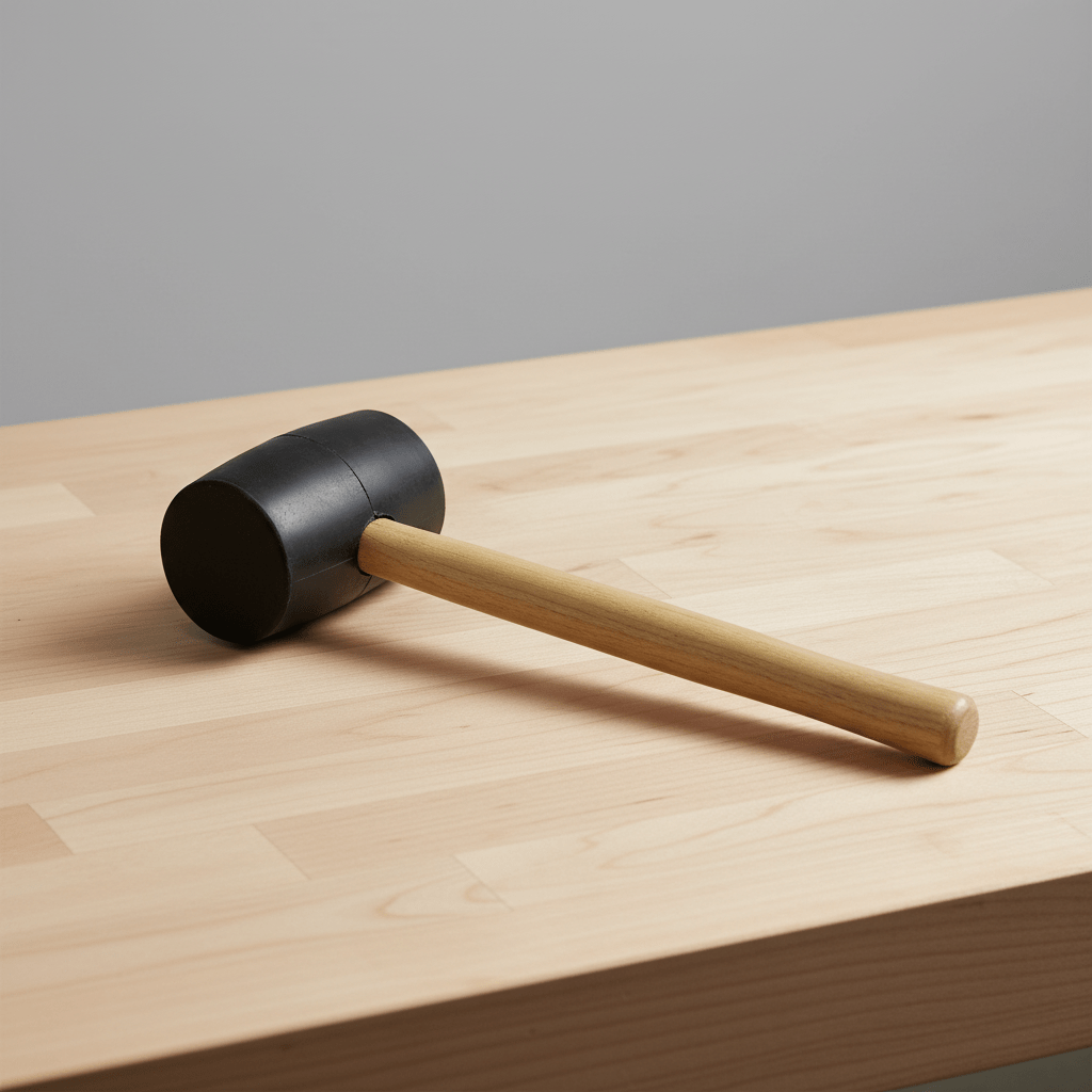 Supply Master Tera Black Rubber Mallet with Wooden Handle - TERA-RMH