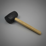 Supply Master Tera Black Rubber Mallet with Wooden Handle - TERA-RMH