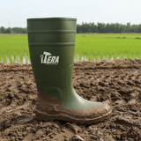 Supply Master Tera Green & Black Steel-Toe and Midsole Safety Rain Boots | Size 41 - 46